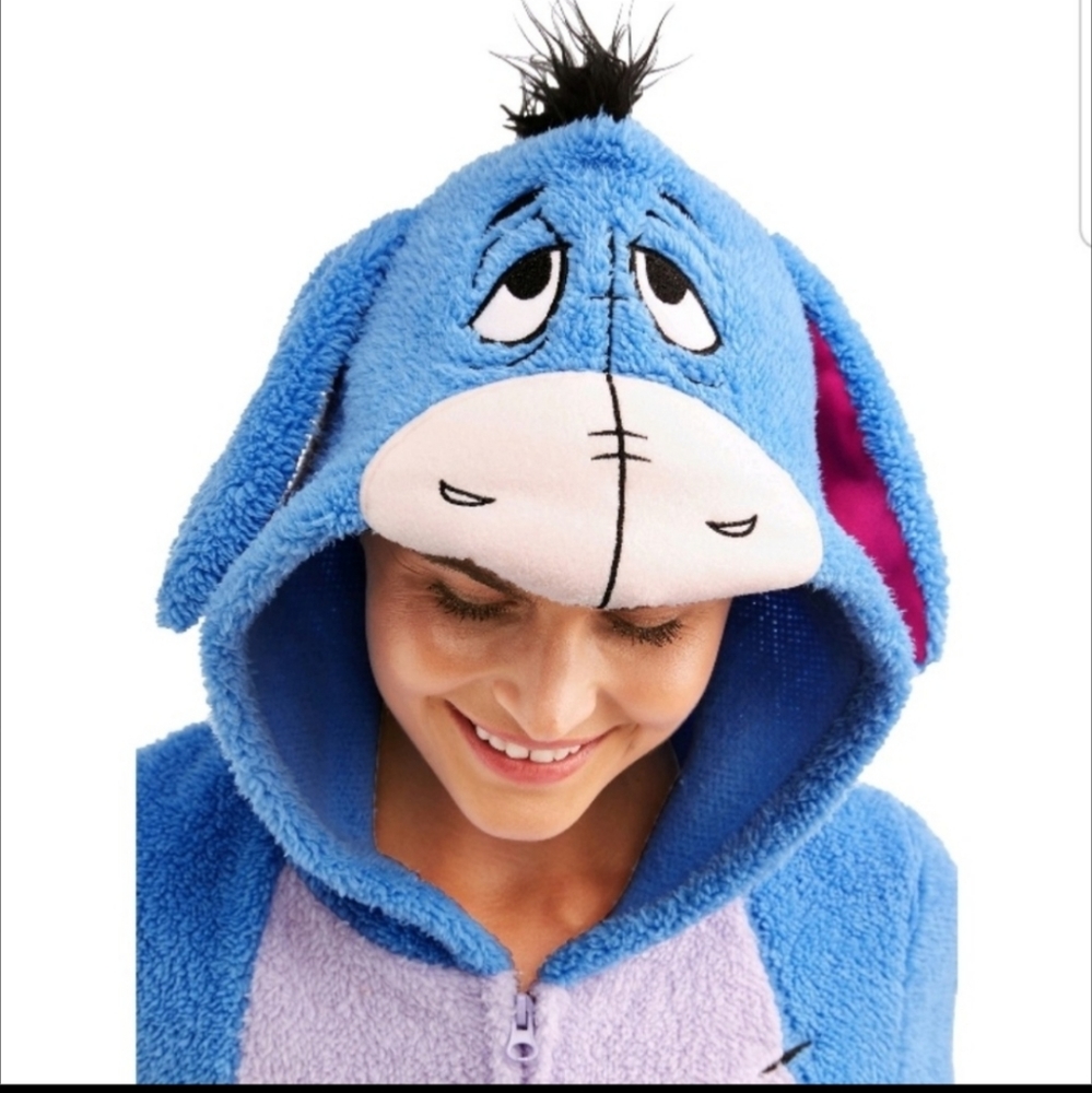 Disney Eeyore Adult Union Onr Piece  Costume Pajamas Size XL